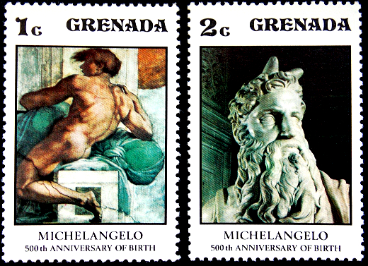  1975  .        500th Birth Anniversary of Michelangelo